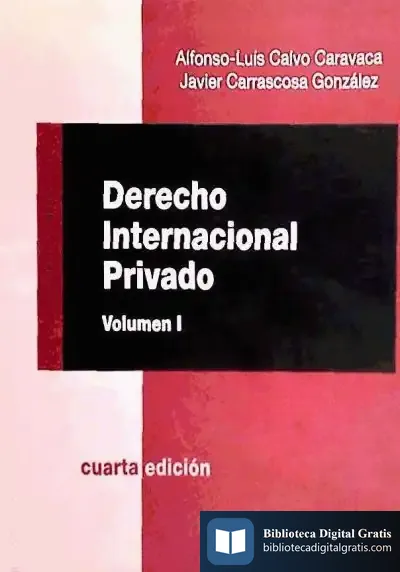 Descargar Derecho Internacional Privado Volumen I de Emilio García Gómez