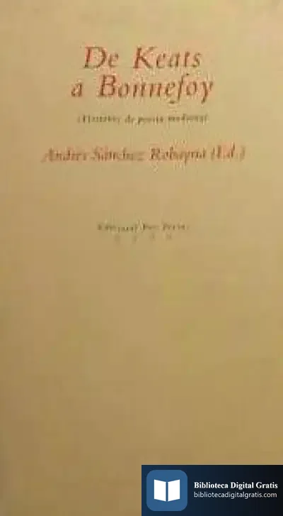 Descargar De Keats A Bonnefoy