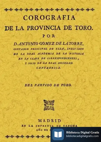Descargar Corografía De La Provincia De Toro de Raquel Almudena Plaza Acero