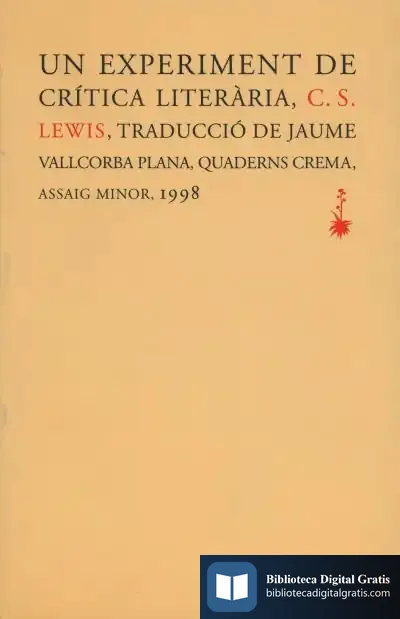 Descargar Un Experiment De Crítica Literària