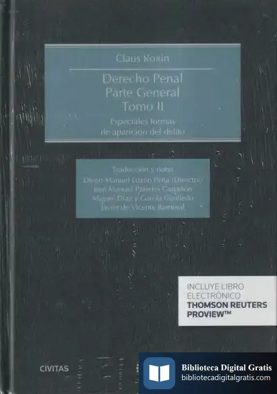 Descargar Derecho Penal Parte Genral Tomo Ii de Claus Roxin