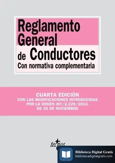 Descargar Reglamento General De Conductores de Editorial Tecnos