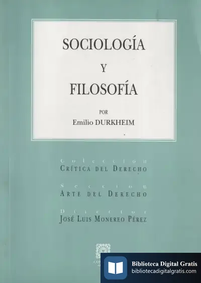 Descargar Sociología Y Filosofía de Émile Durkheim