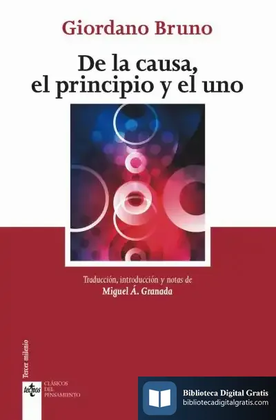Descargar De La Causa, El Principio Y El Uno de Giordano Bruno