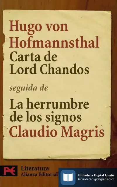 Descargar Carta De Lord Chandos de Hugo Von Hofmannsthal