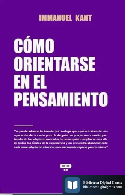Descargar Como Orientarse En El Pensamiento de Immanuel Kant