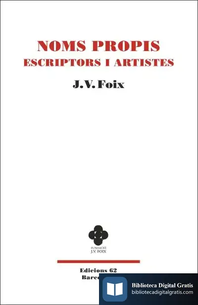 Descargar Noms Propis: Escriptors I Artistes de J. V. Foix