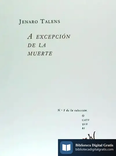 Descargar A Excepcion De La Muerte de Jenaro Talens Carmona