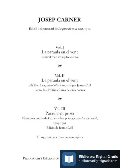 Descargar La Paraula En El Vent de Josep Carner