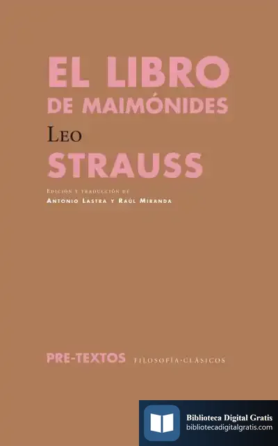 Descargar El Libro De Maimónides de Leo Strauss