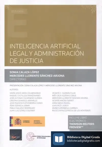 Descargar Inteligencia Artificial Legal Y Administración De Justicia de María Sonia Calaza López