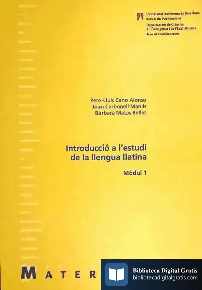 Descargar Introducció A L’Estudi De La Llengua Llatina
