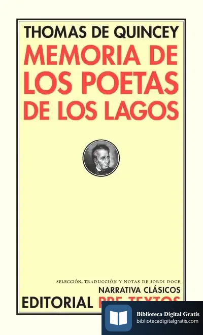 Descargar Memoria De Los Poetas De Los Lagos de Thomas de Quincey