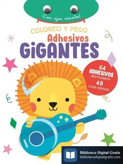 Descargar Coloreo Y Pego Adhesivos Gigantes. León de Yoyo